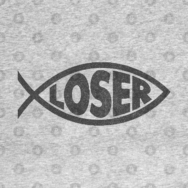 'Loser' Slacker 90s Jesus fish (Black) by DankFutura